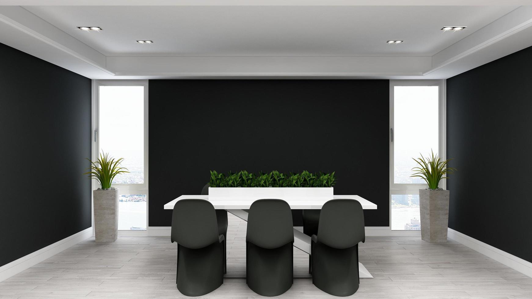 3D render office workspace modern meeting room mockup photo