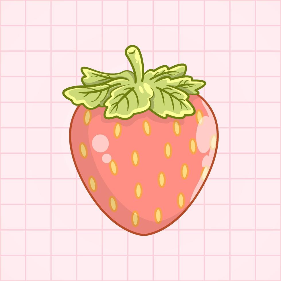 strawberry cartoon style vector illustration