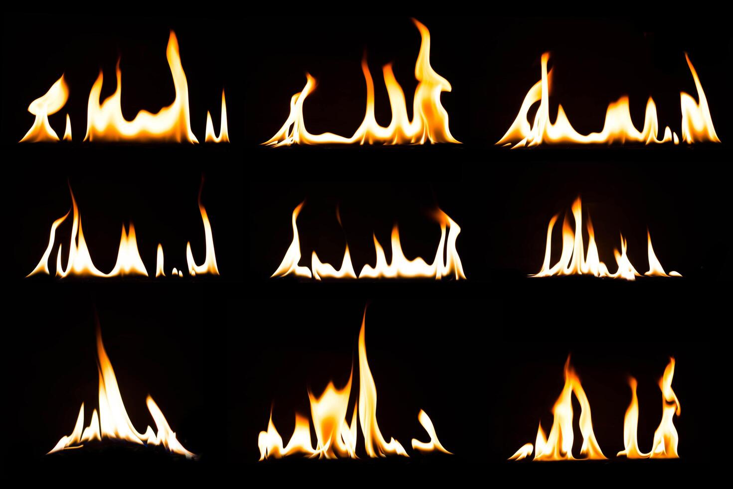 Fire flames collection. photo