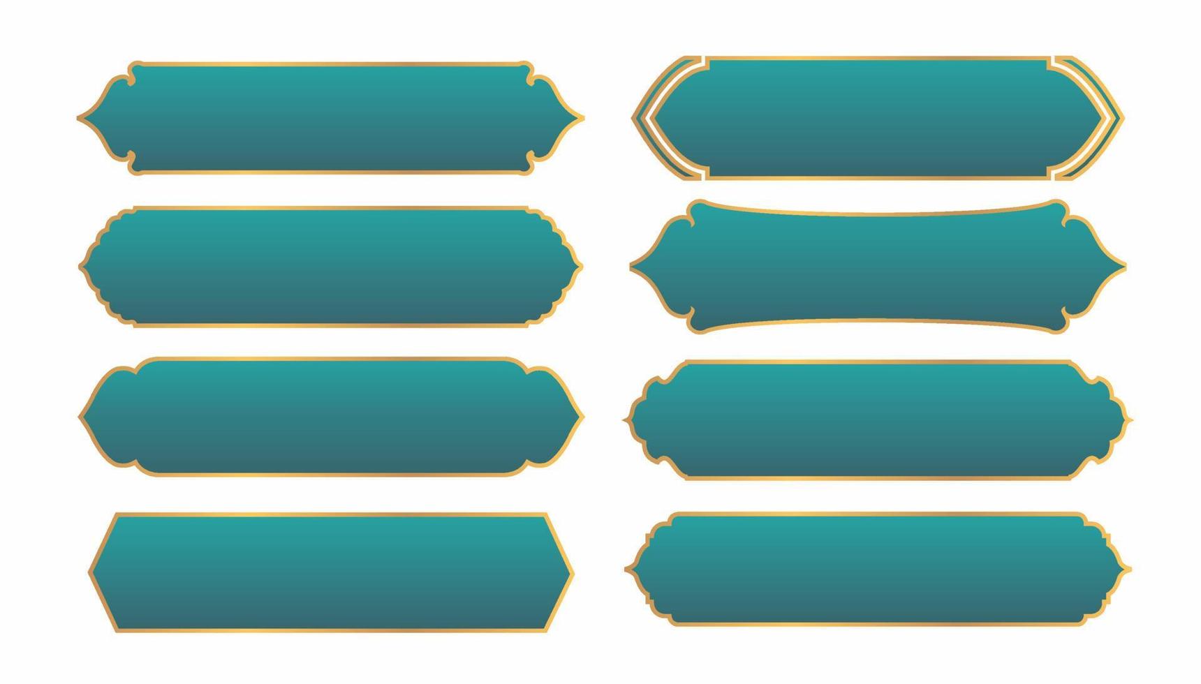 Islamic ribbon in various forms with color vector