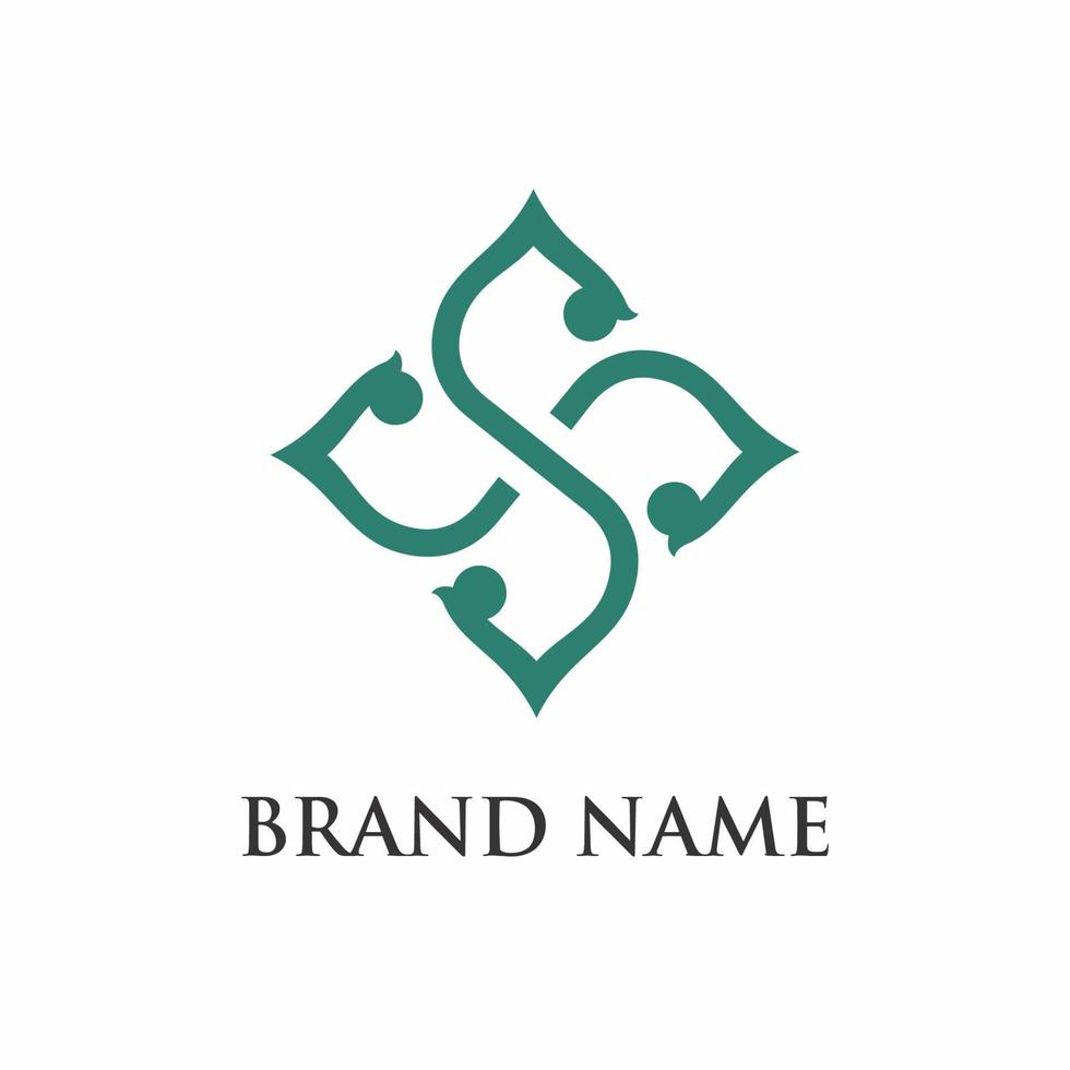 symmetrical SS letter for logo brand vector