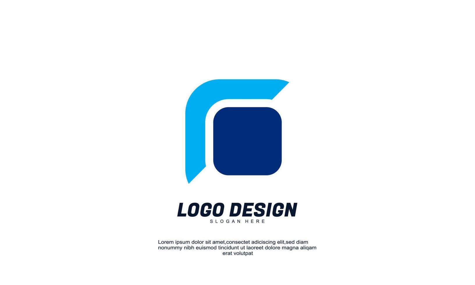 awesome stock abstract creative rectangle idea logo for business corporate with colorful design template vector