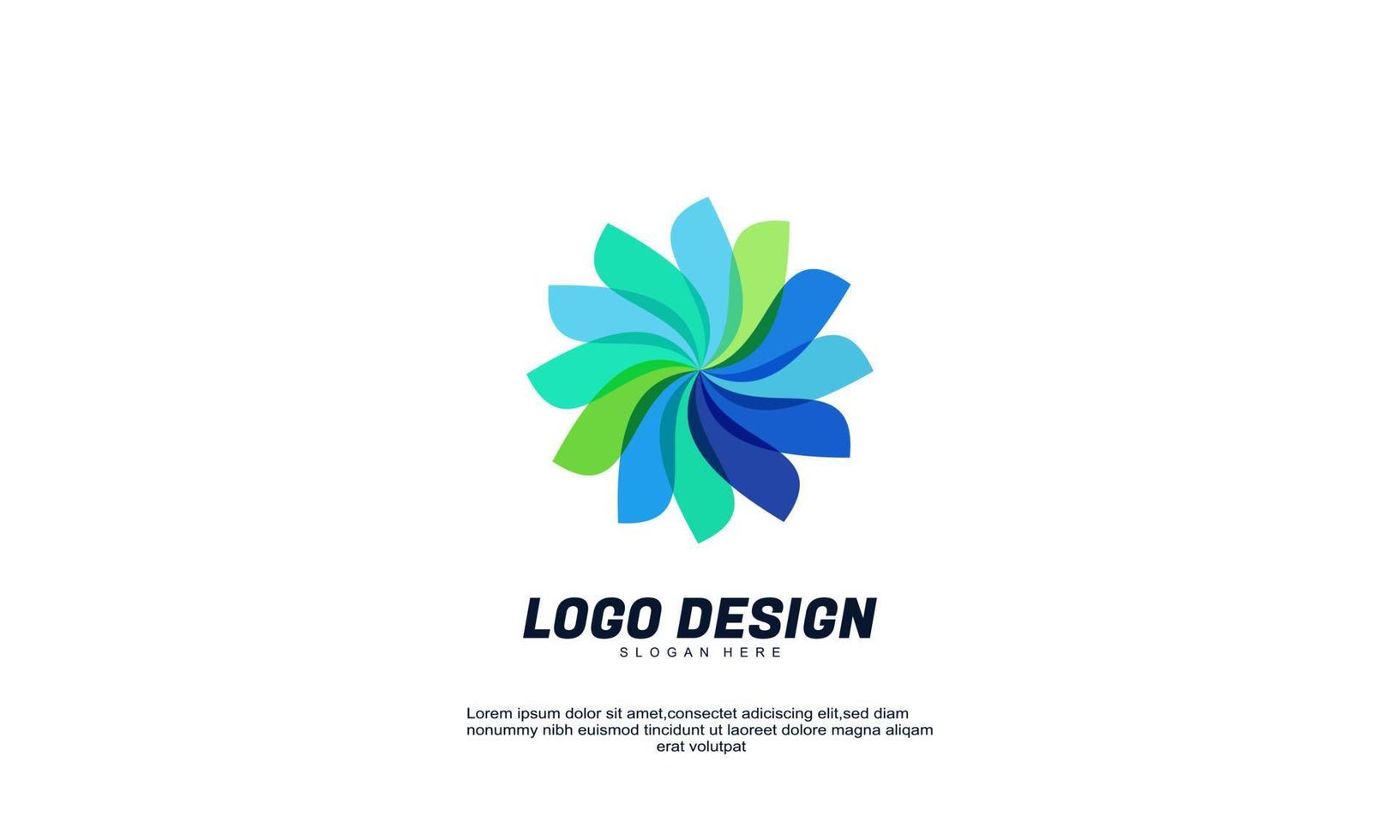 awesome abstract creative company business with multicolored flat design vector