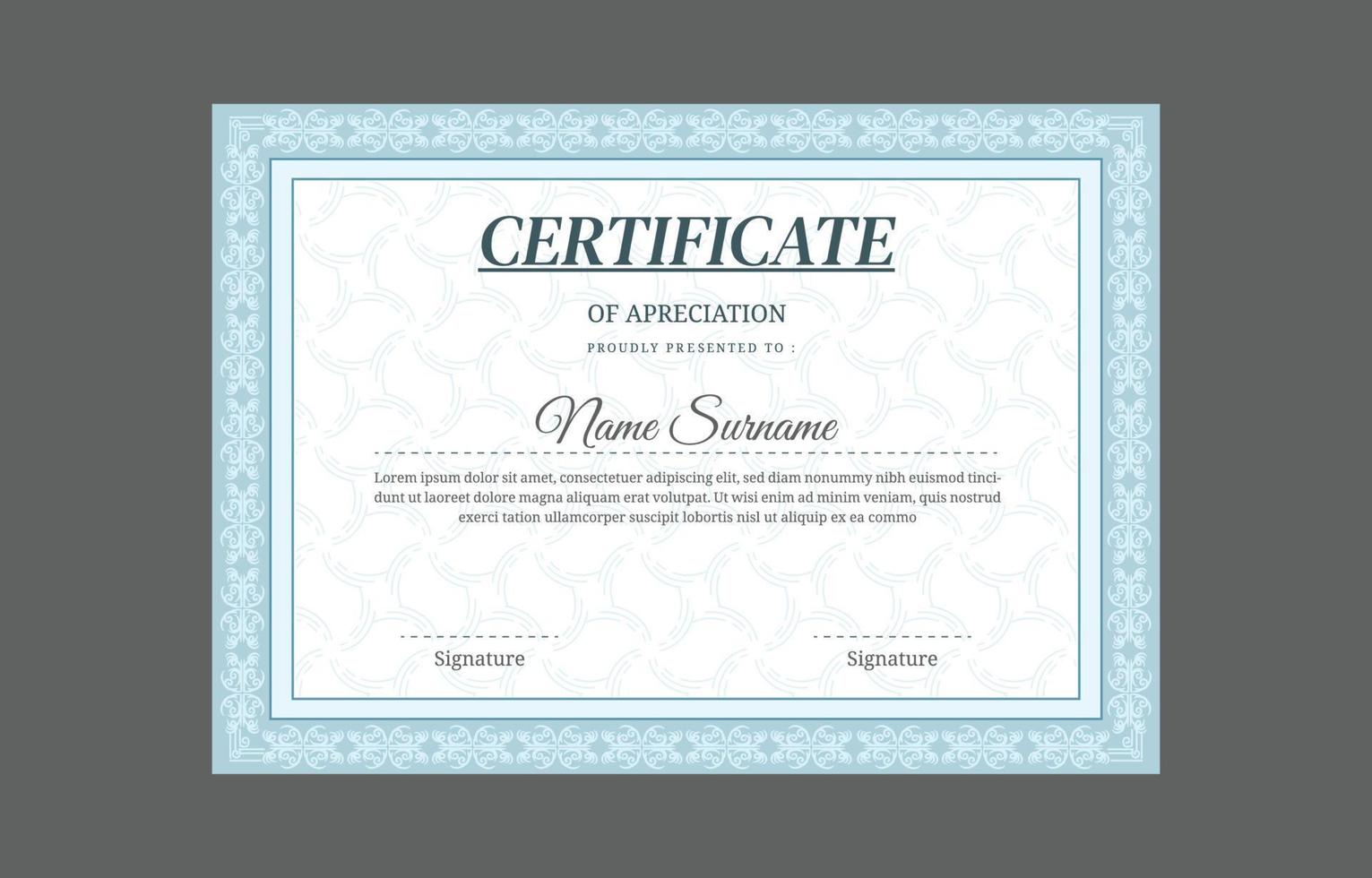 Certificate Template of Hand Drawn Ornamental Border vector