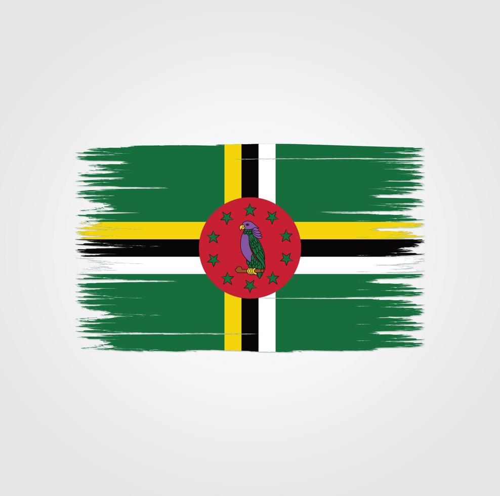 Flag of Dominica with brush style vector