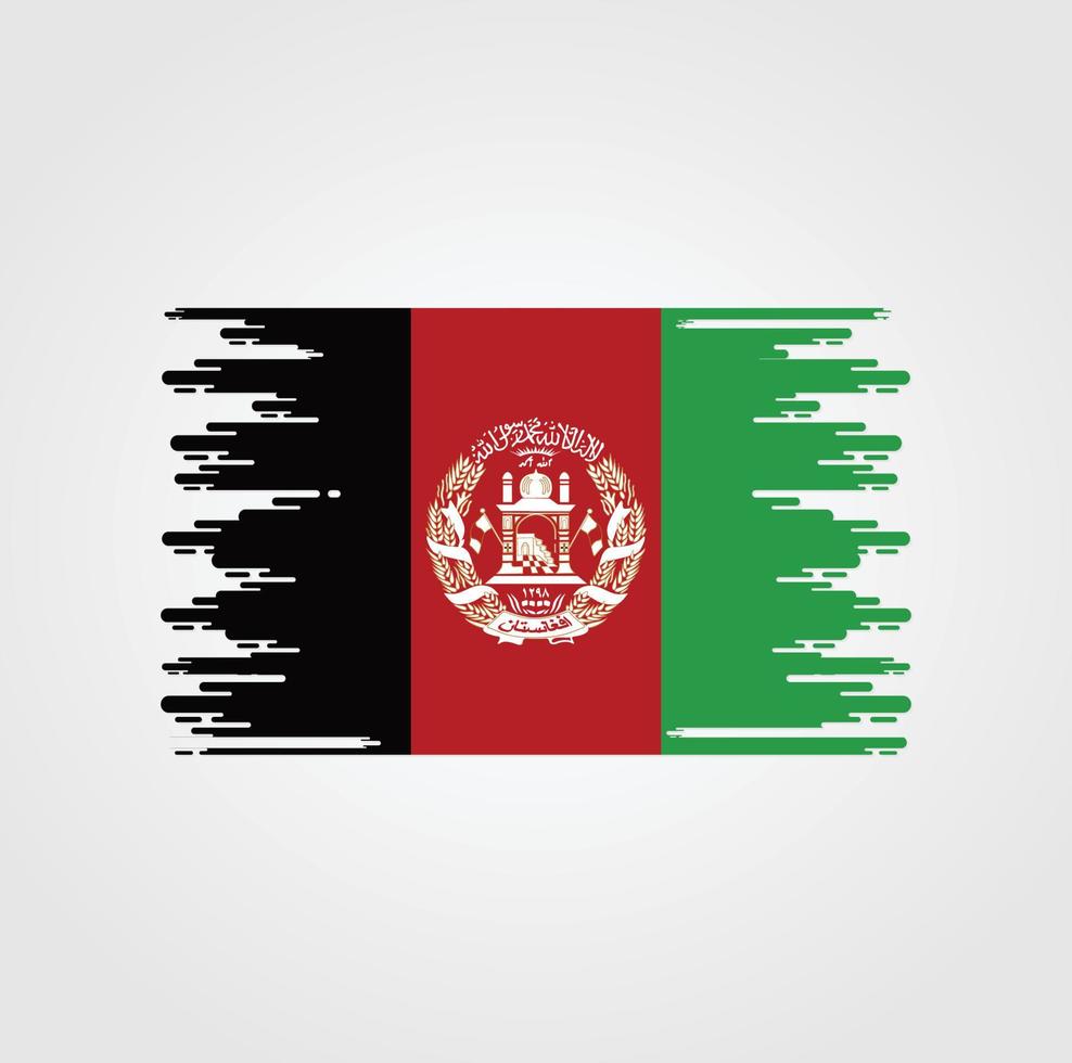 Afghanistan Flag With Watercolor Brush style design vector