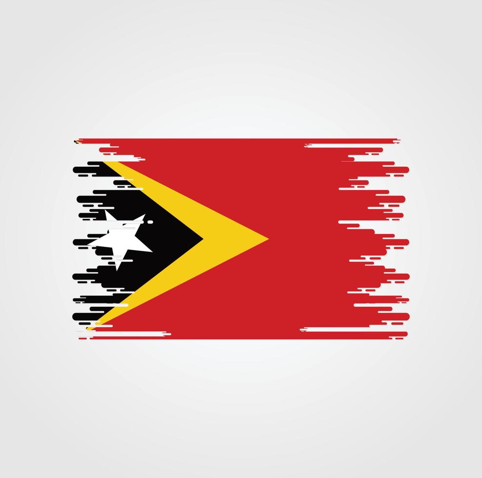 bandera de timor leste con diseño de estilo de pincel de acuarela vector