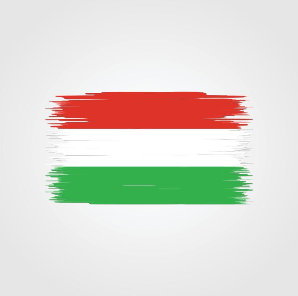 Hungary Flag with brush style vector