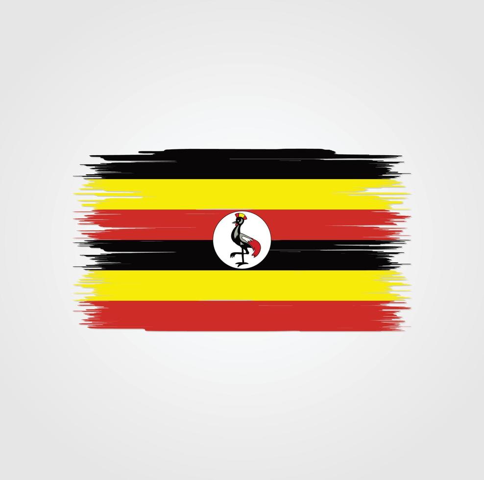 Uganda Flag with brush style vector