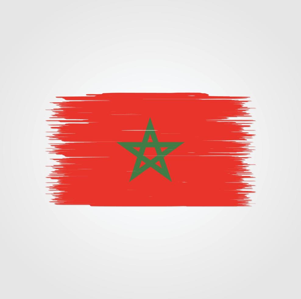 bandera de marruecos con estilo de pincel vector
