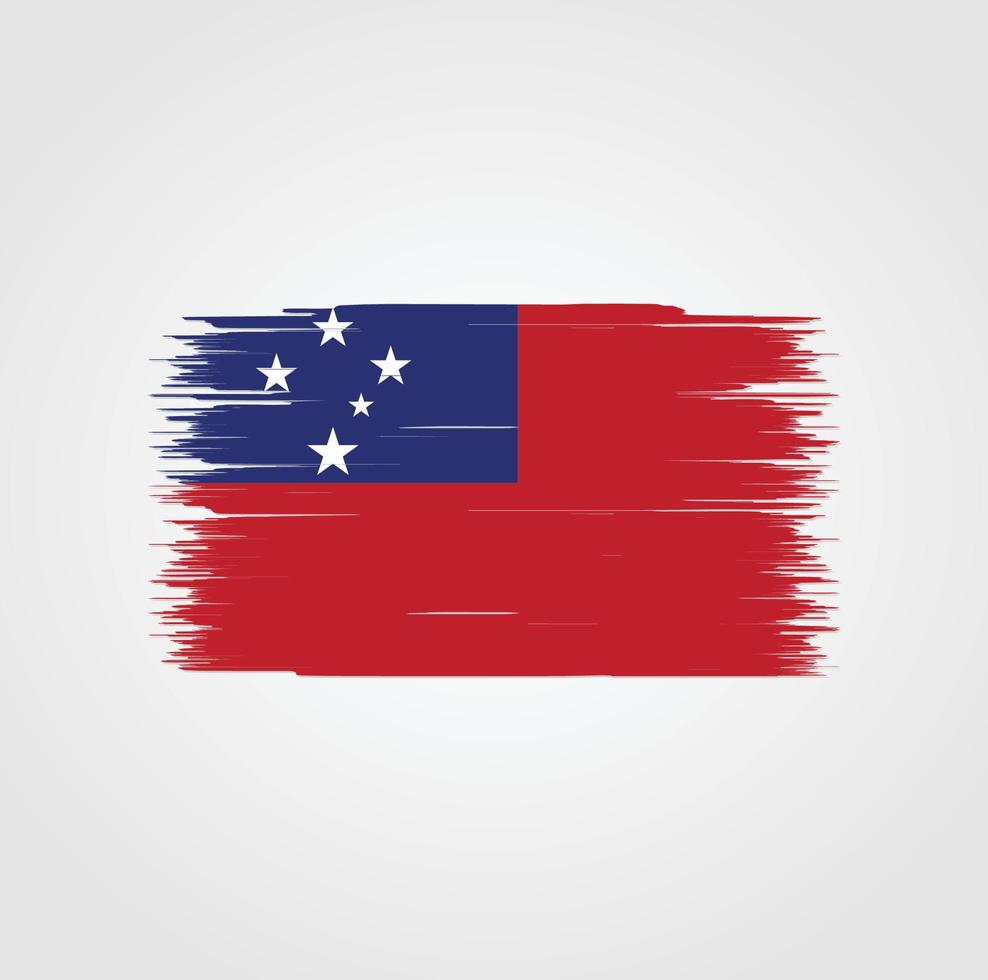 Samoa Flag with brush style vector