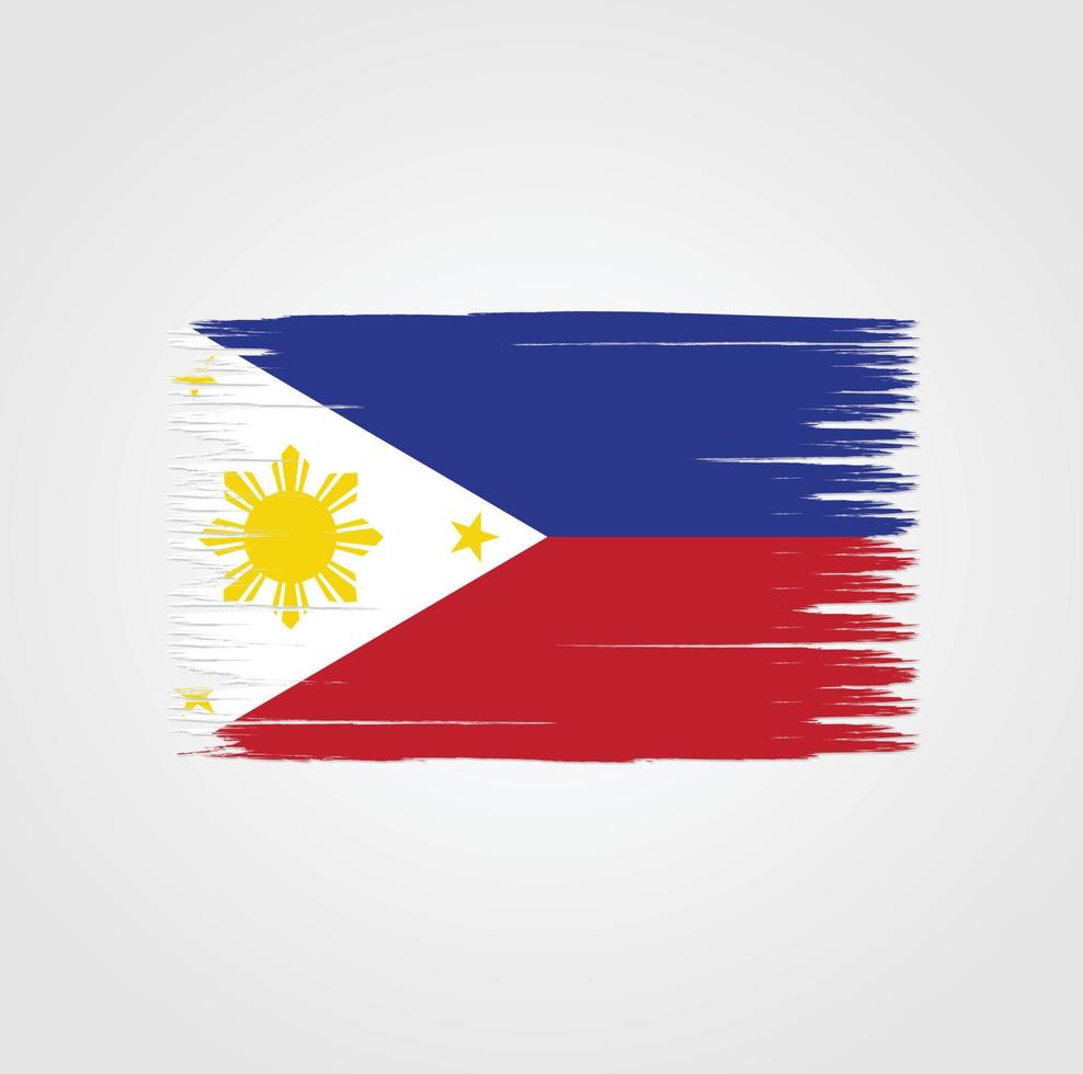 Flag of Philippines with brush style vector