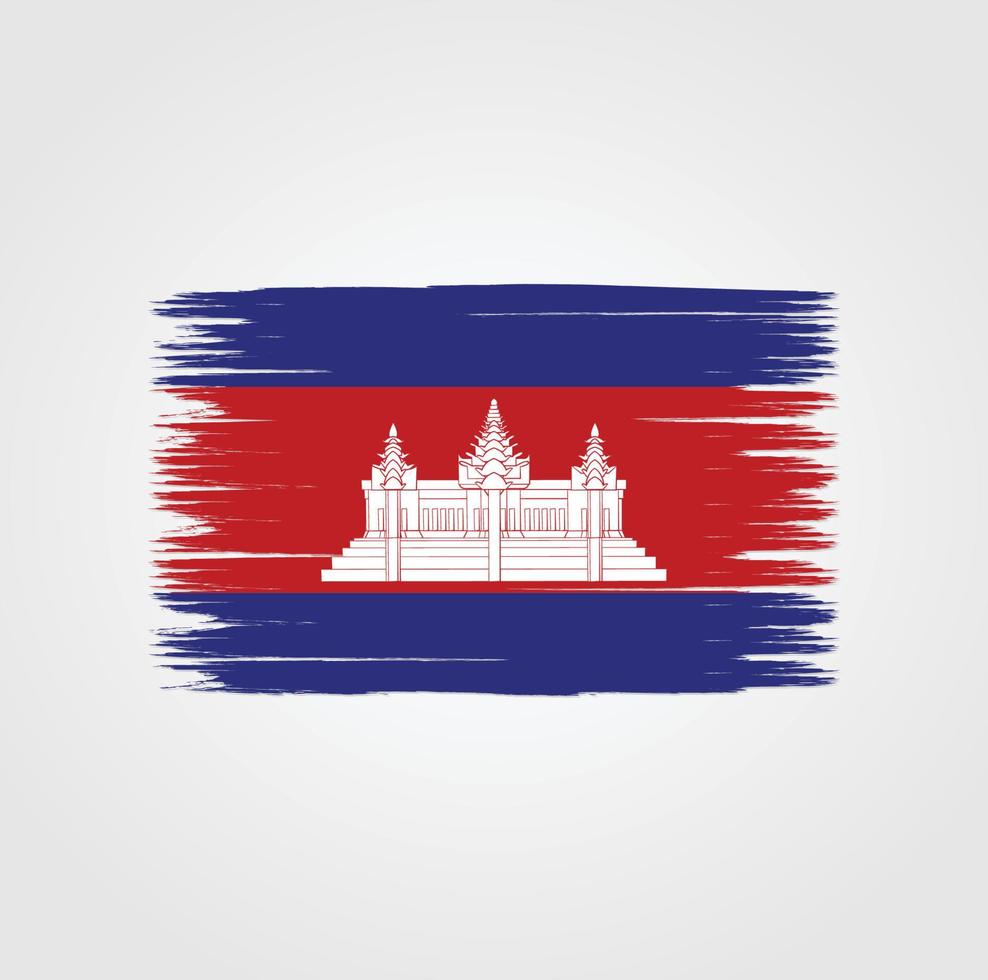 Flag of Cambodia with brush style vector