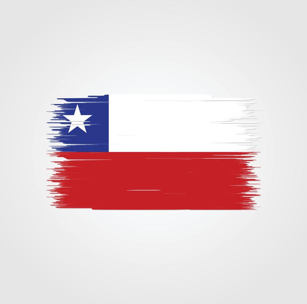 bandera de chile con estilo de pincel vector