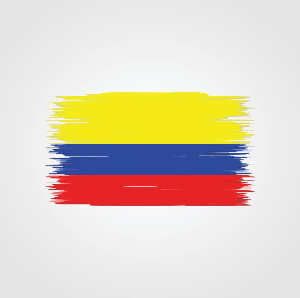 Colombia Flag with brush style vector