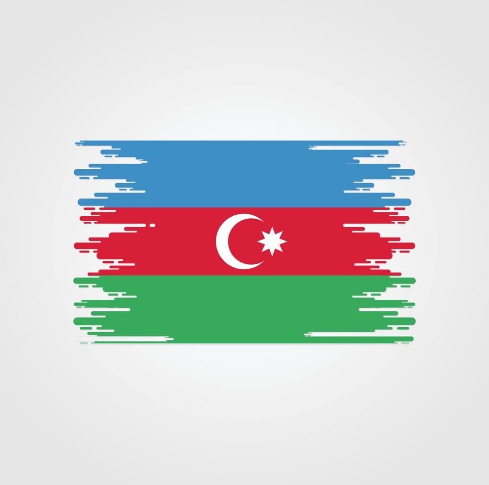 bandera de azerbaiyán con diseño de estilo de pincel de acuarela vector