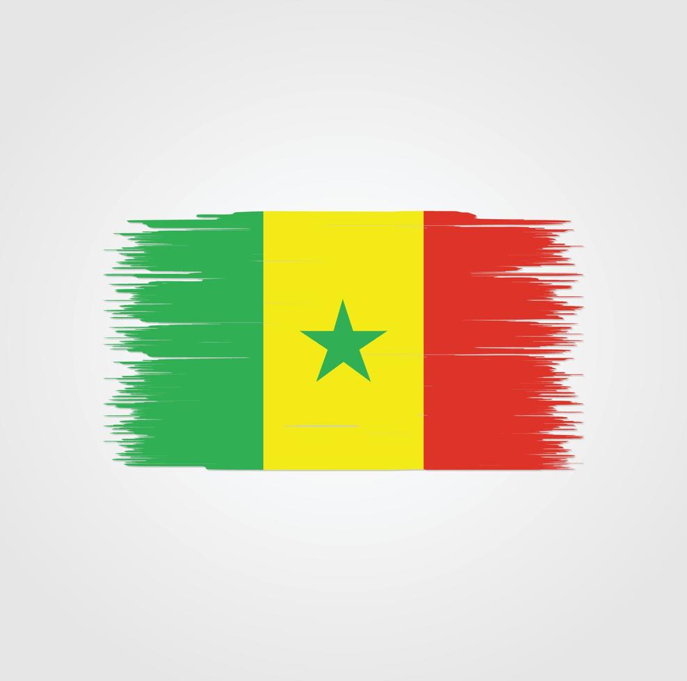 Senegal Flag with brush style vector