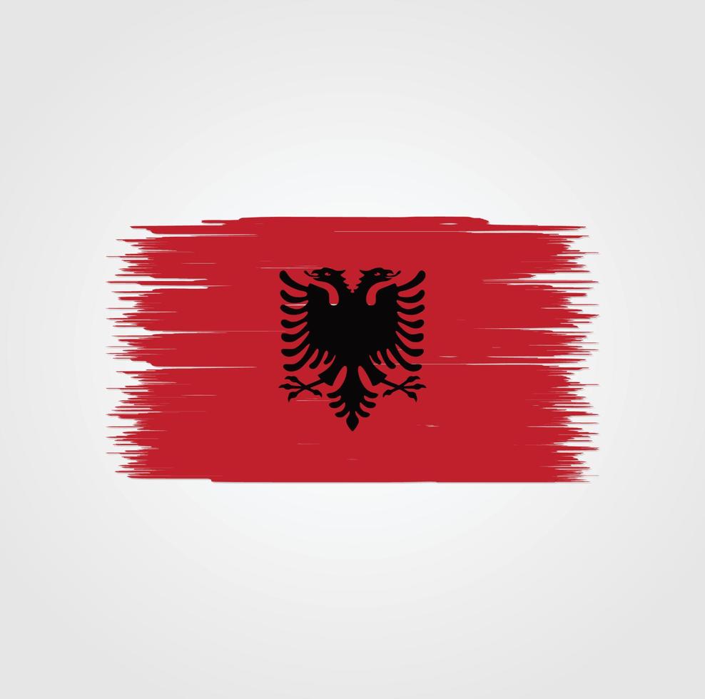 Albania Flag with brush style vector