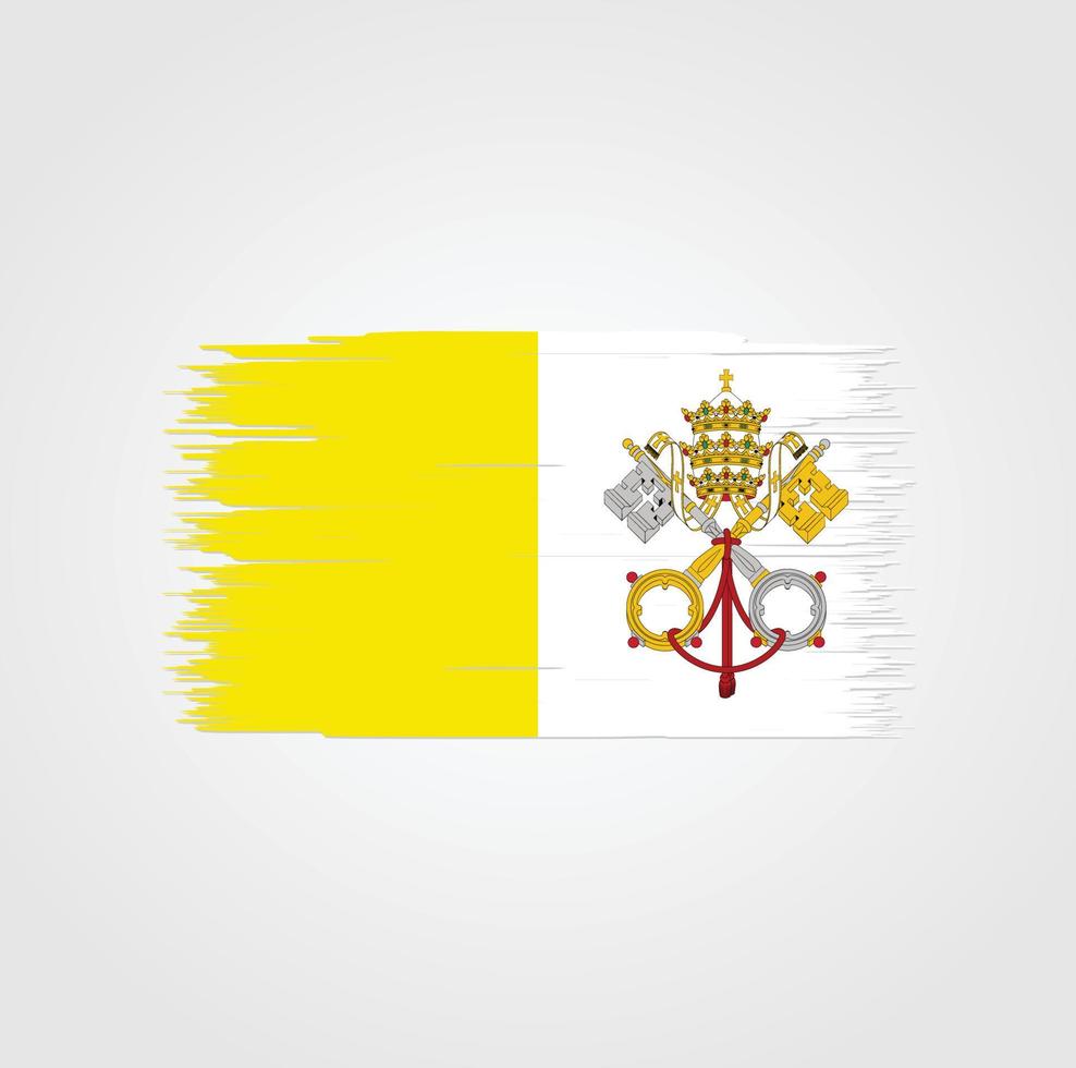 Vatican Flag with brush style vector