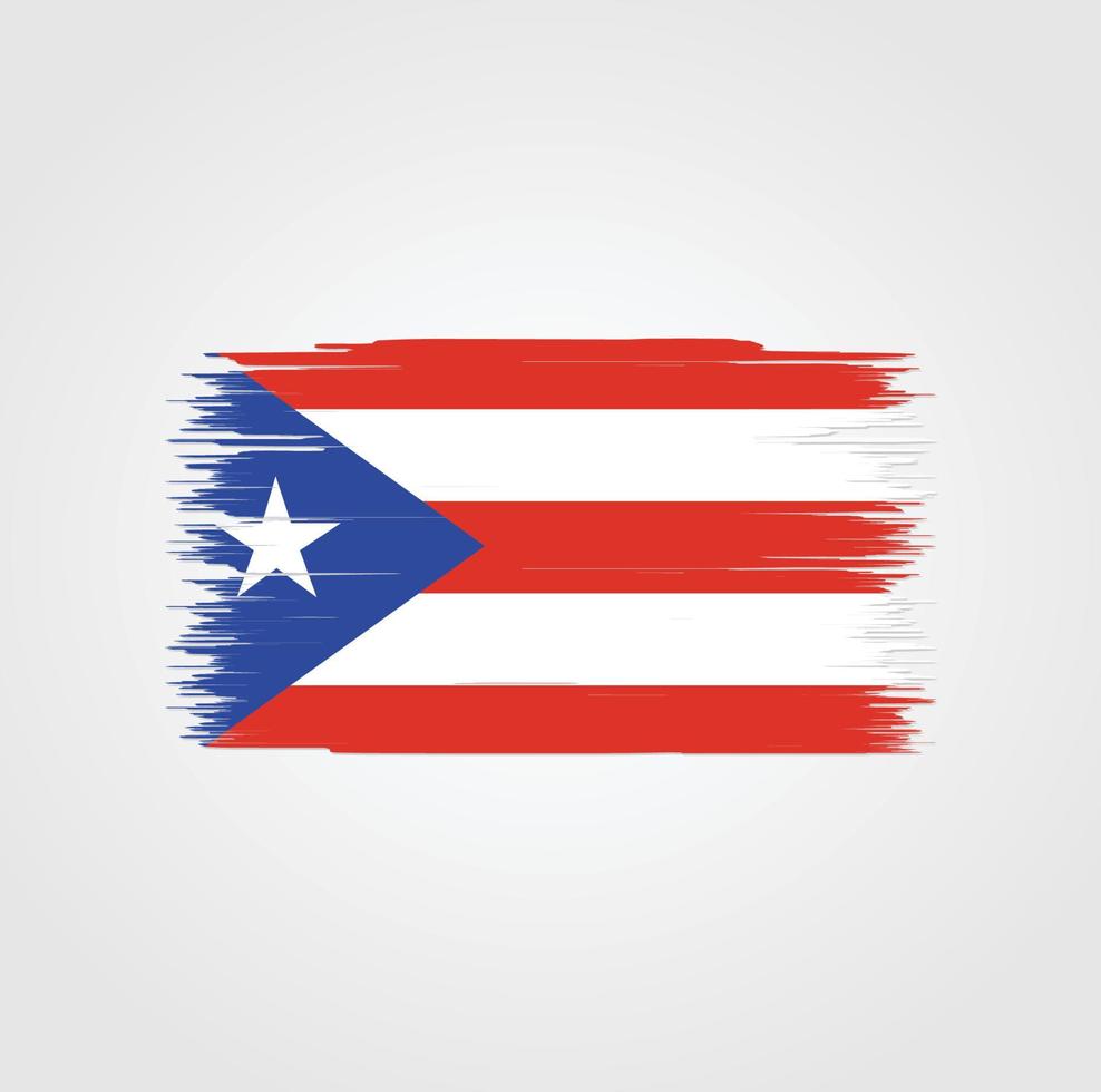 Puerto Rico Flag with brush style vector
