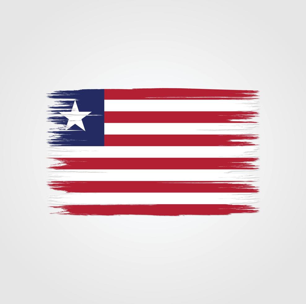 bandera de liberia con estilo de pincel vector