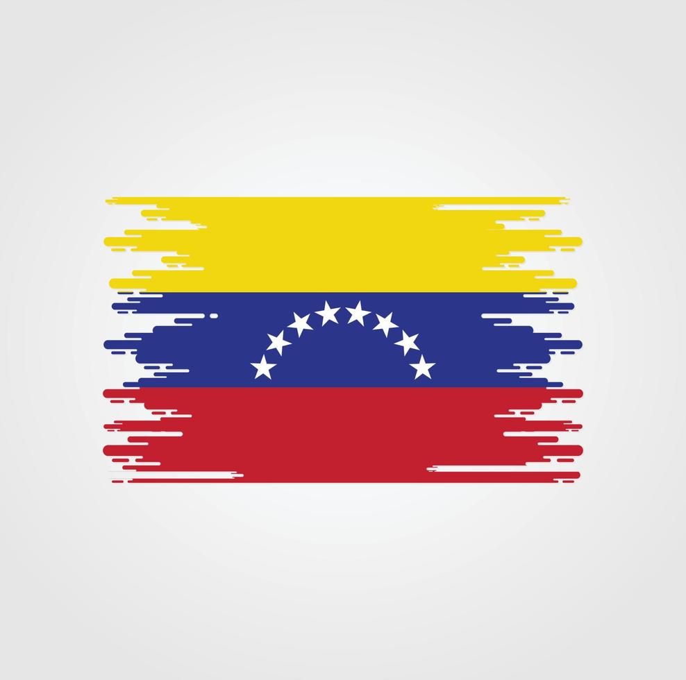 Venezuela Flag With Watercolor Brush style design vector