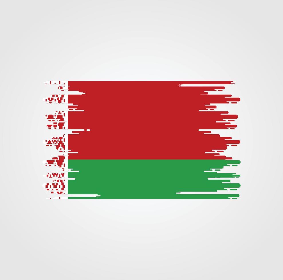 Belarus Flag With Watercolor Brush style design vector