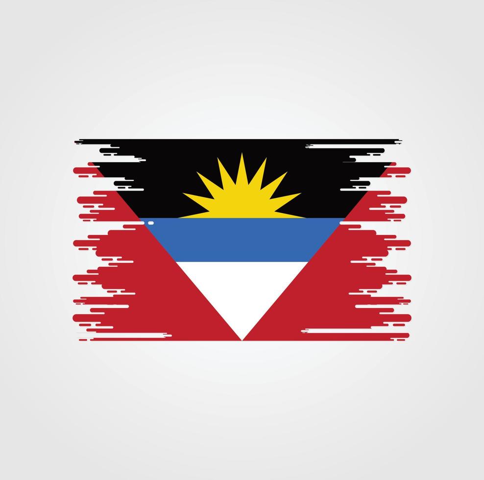 bandera de antigua y barbuda con diseño de pincel de acuarela vector