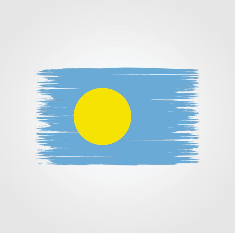 Flag of Palau with brush style vector