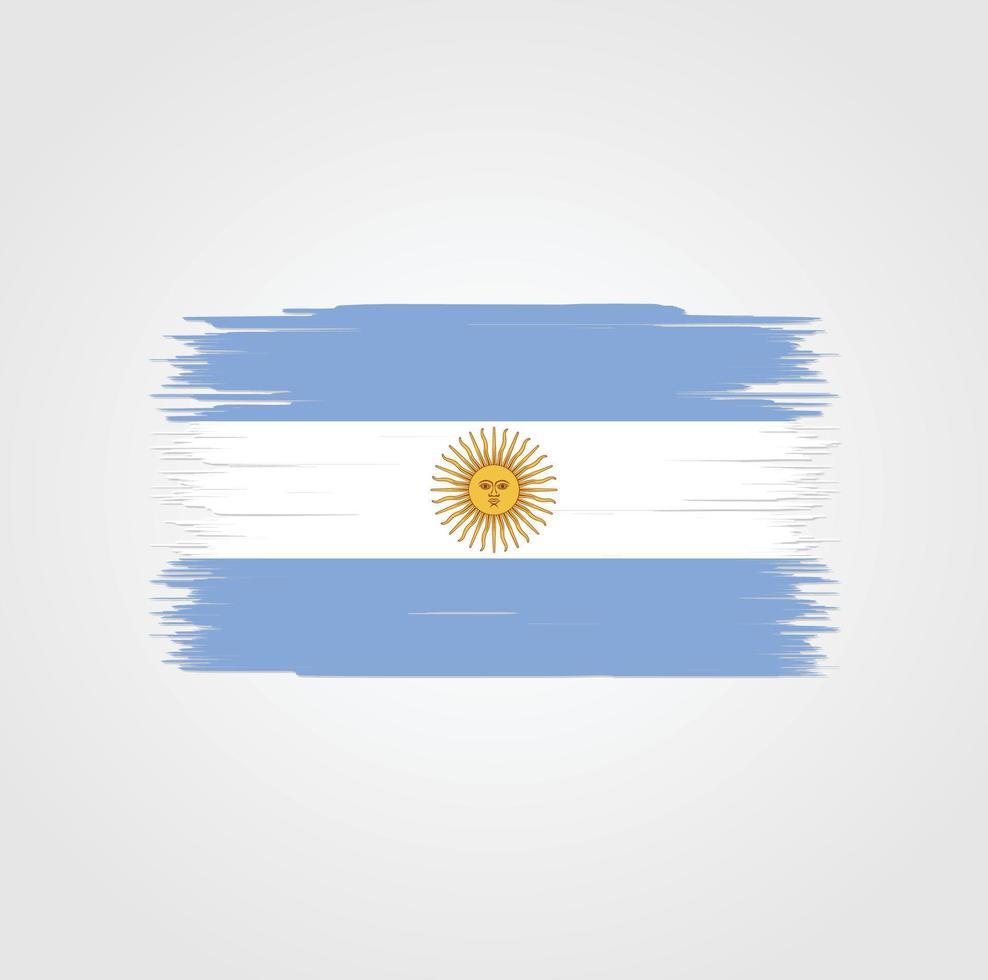 bandera argentina con estilo de pincel vector