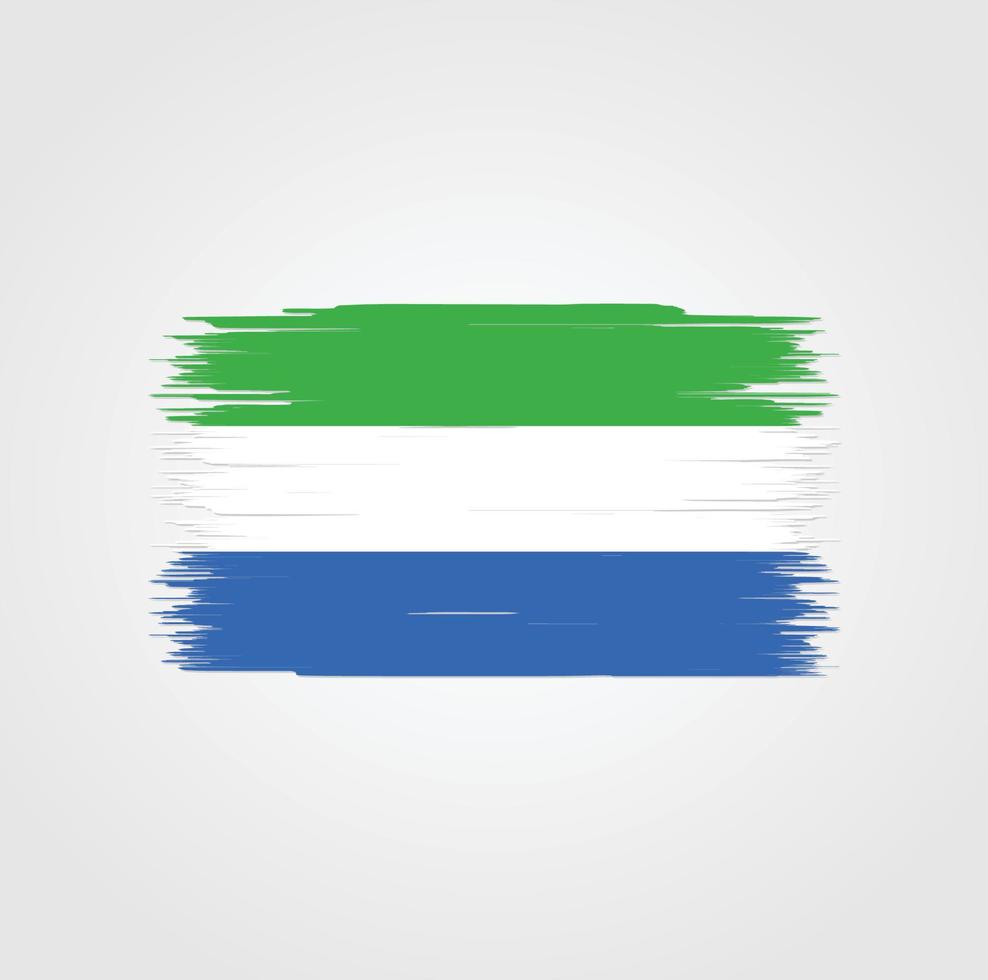 Sierra Leone Flag with brush style vector