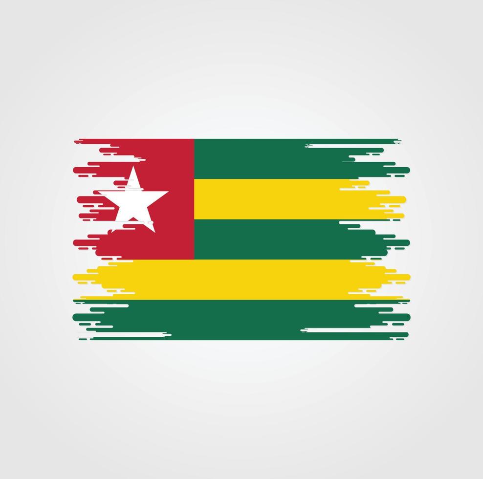 bandera togo con diseño de estilo de pincel de acuarela vector