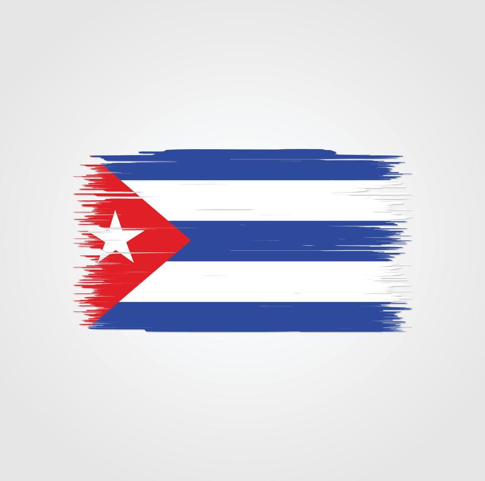 Cuba Flag with brush style vector