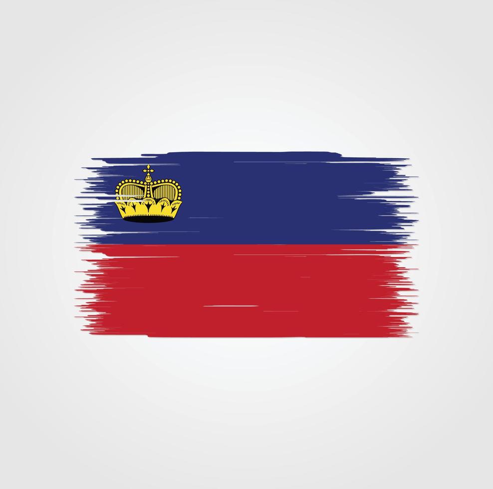 bandera de liechtenstein con estilo de pincel vector