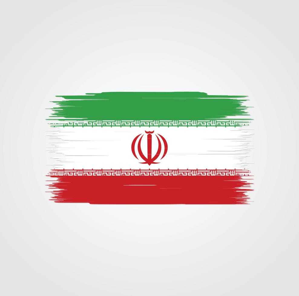 Iran Flag with brush style vector