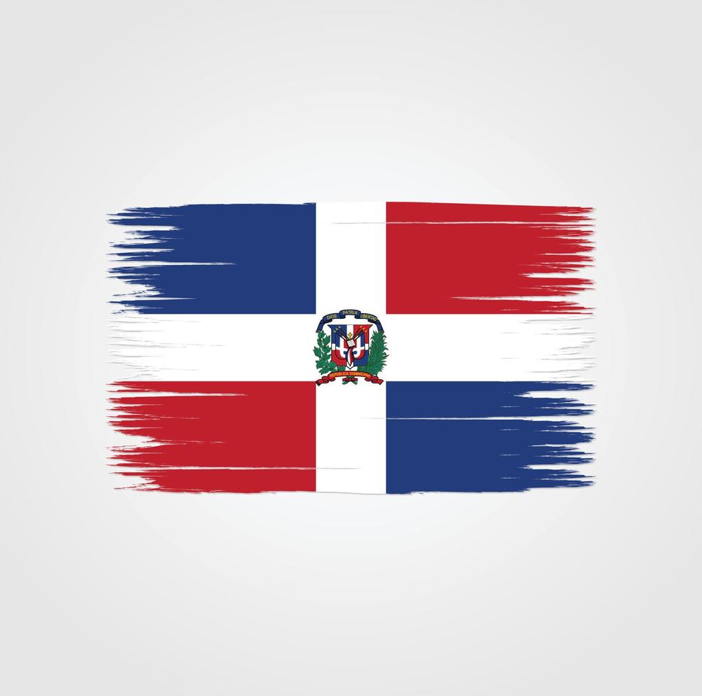 Flag of Dominican Republic with brush style vector