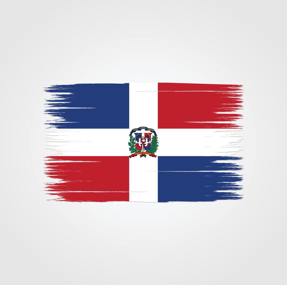 bandera de república dominicana con estilo de pincel vector