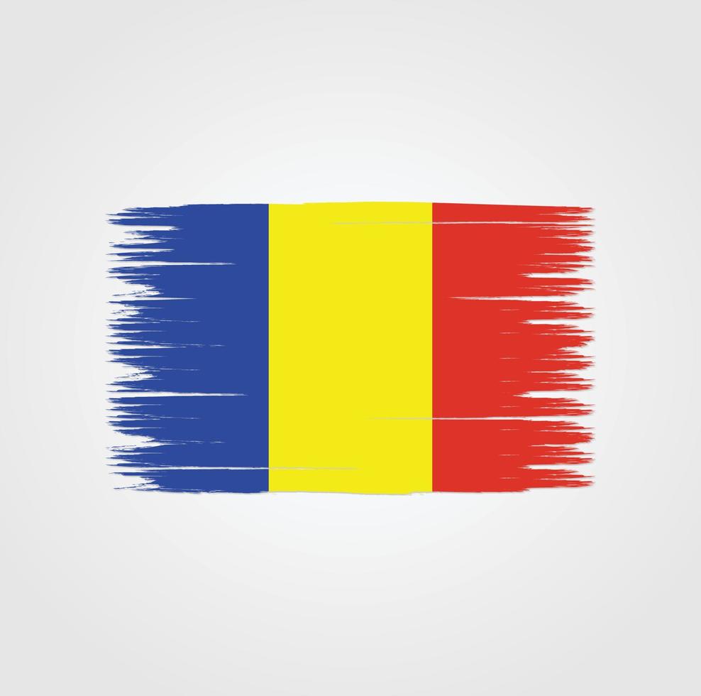 Flag of Romania with brush style vector