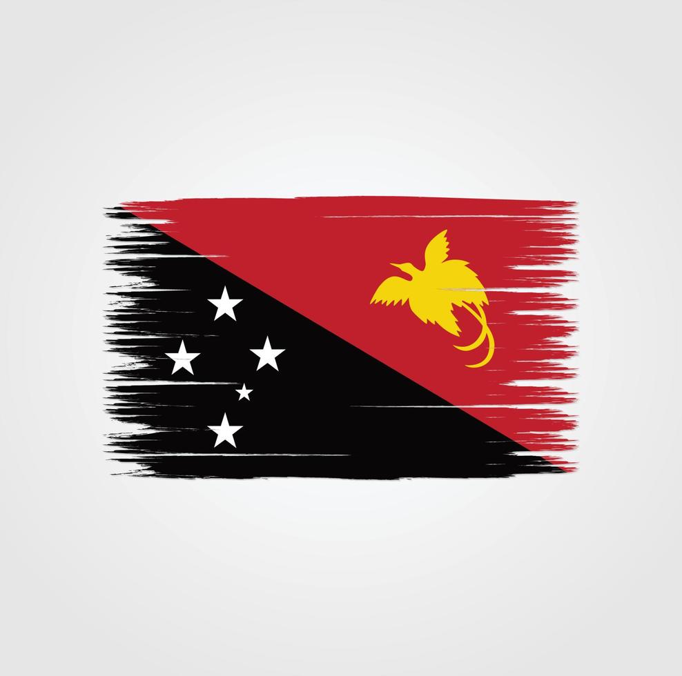 Flag of Papua New Guinea with brush style vector