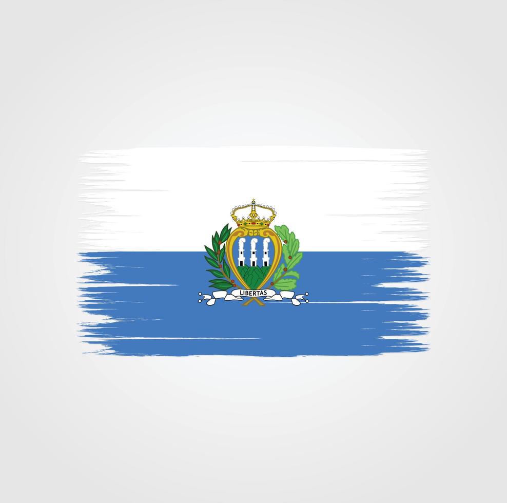 Flag of San Marino with brush style vector