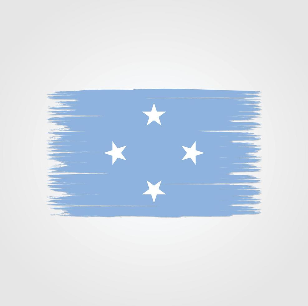 Flag of Micronesia with brush style vector
