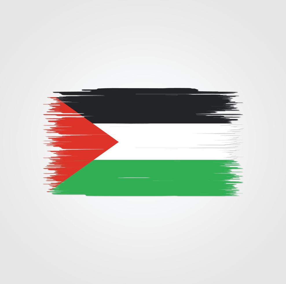 Palestine Flag with brush style vector