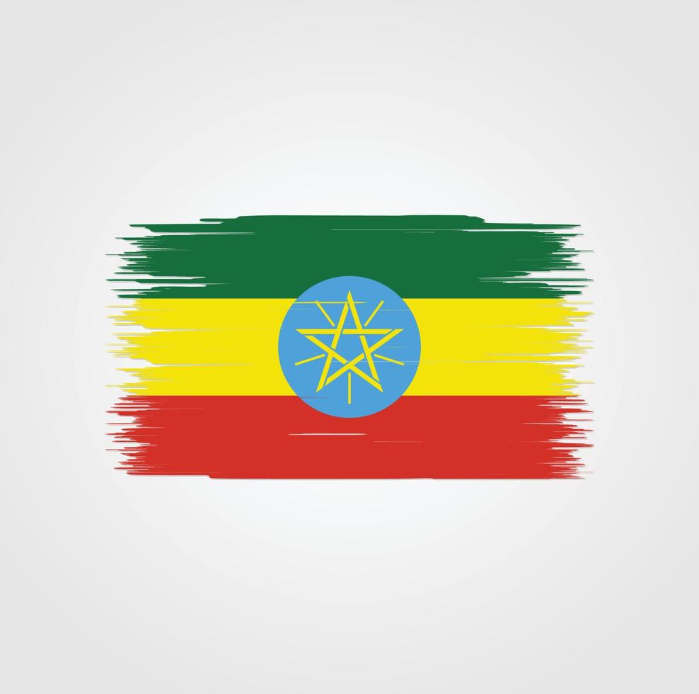 Ethiopia Flag with brush style vector