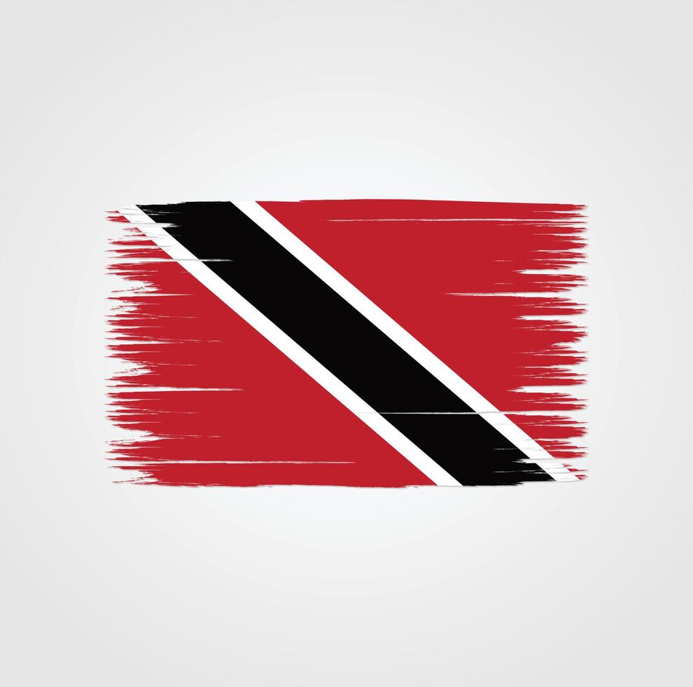 Flag of Trinidad and Tobago with brush style vector