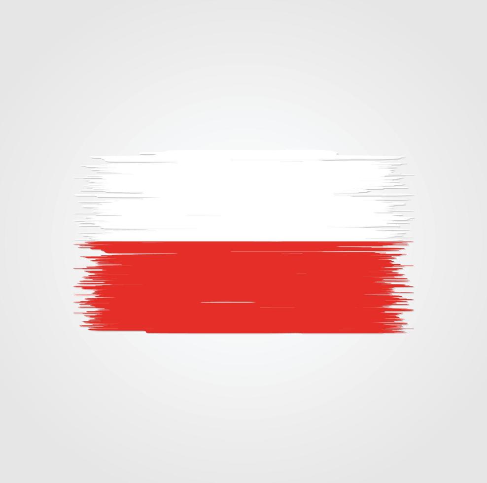 bandera de polonia con estilo de pincel vector