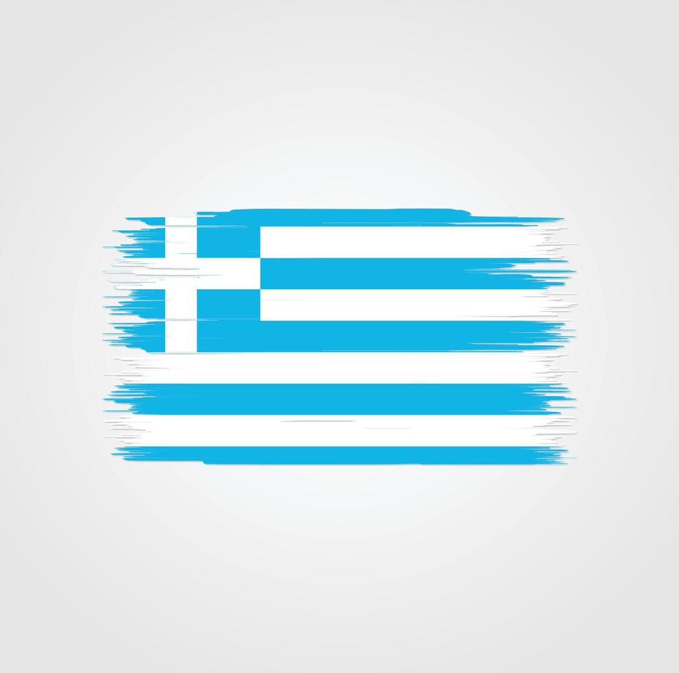 bandera de grecia con estilo de pincel vector