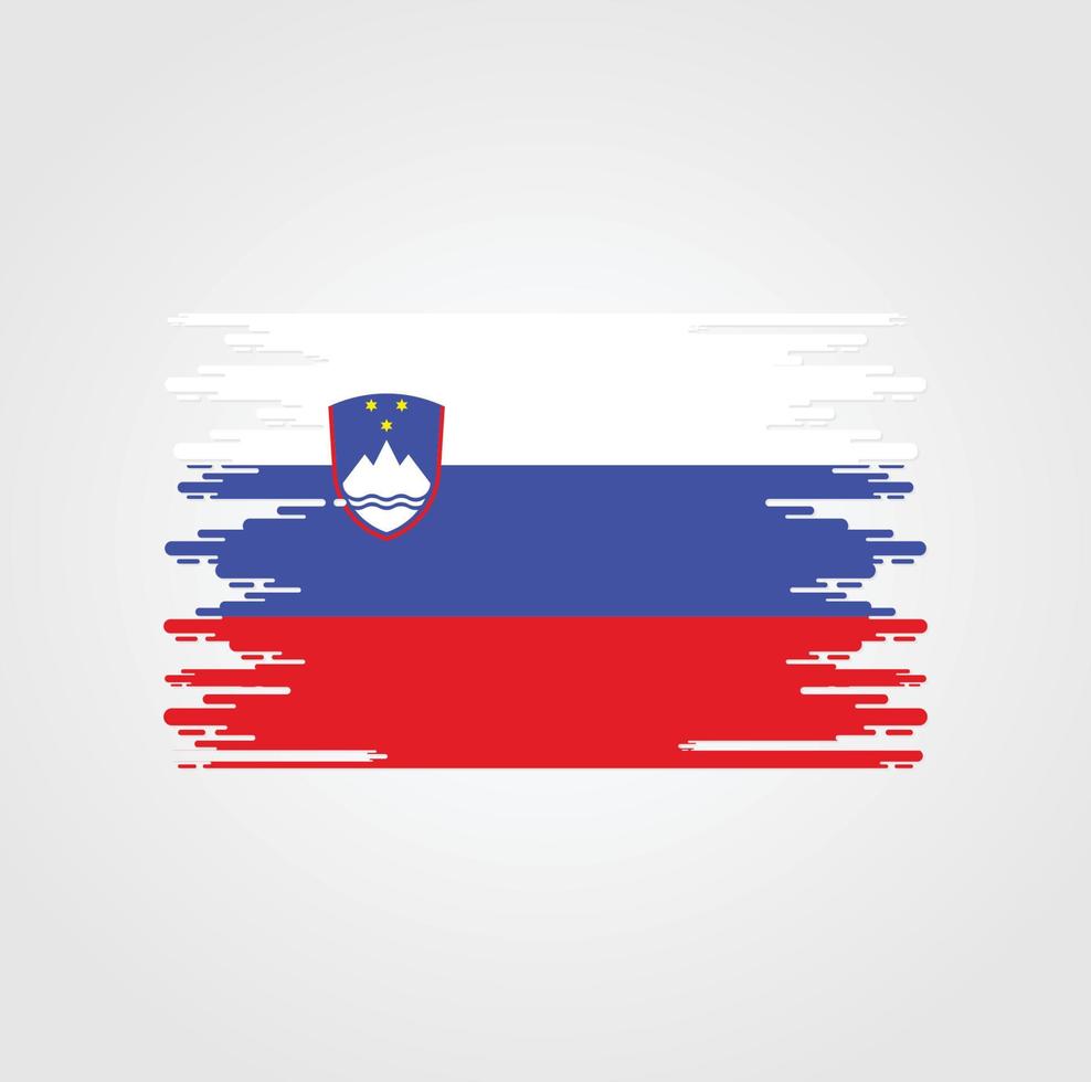 Slovenia Flag With Watercolor Brush style design vector
