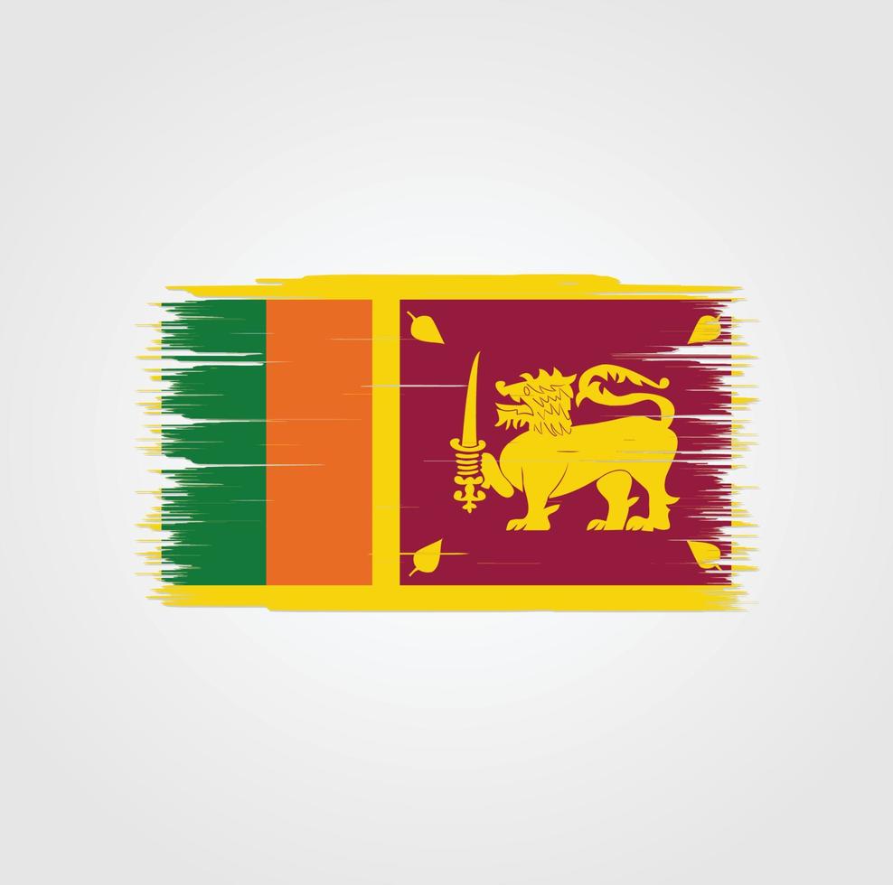 Sri Lanka Flag with brush style vector