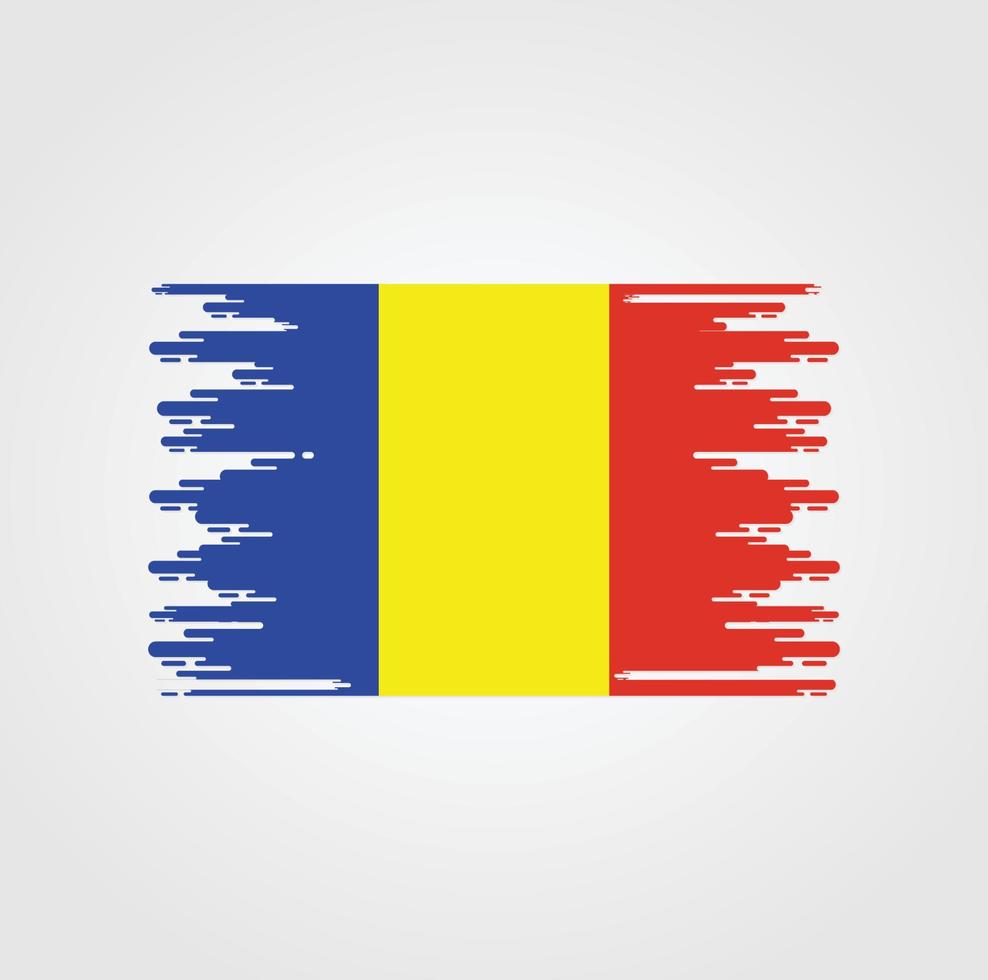 Romania Flag With Watercolor Brush style design vector