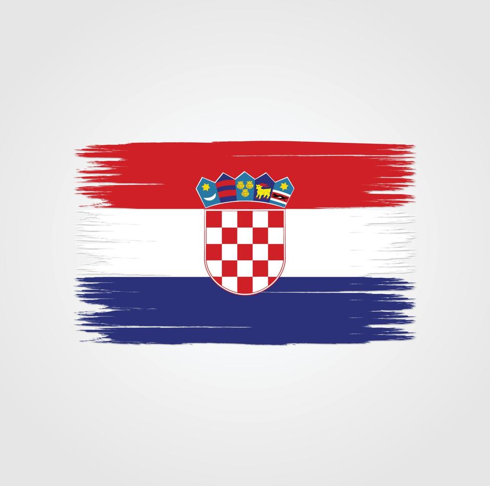 Flag of Croatia with brush style vector